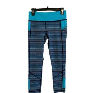 Lululemon Pace Rival Crop Leggings Women's Blue Space Dye Luxtreme Zip Pocket 4